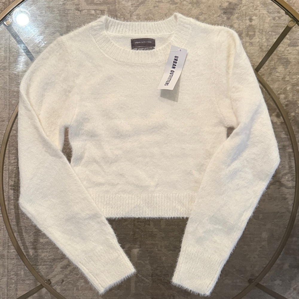 Urban Outfitters Ivory Cropped Sweater